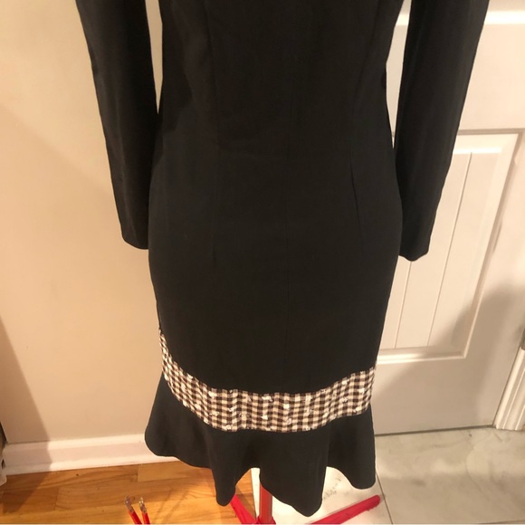 Vintage 1980s Goody Brand Wednesday Adams Style Drop Waist Long-sleeve Dress - Picture 11 of 12